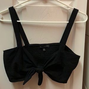 Kendall and Kylie tie front black crop top